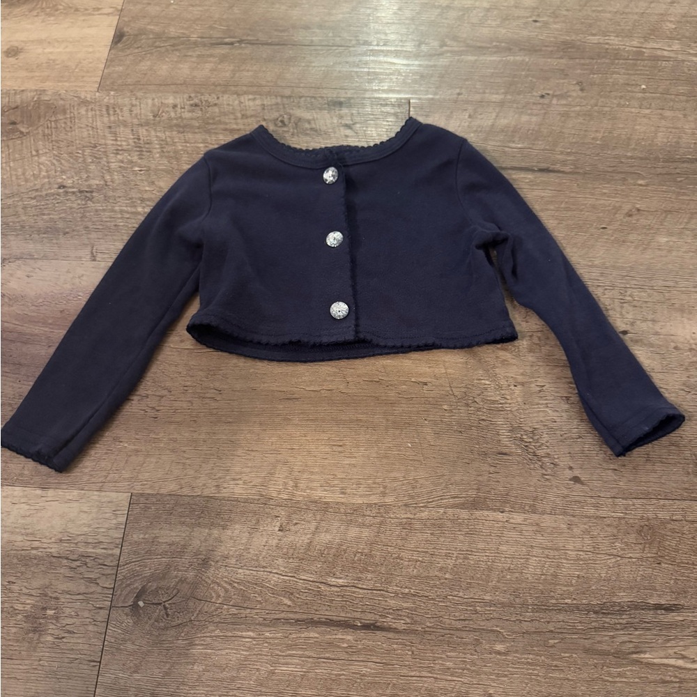 Navy Blue Kids Button-Up Cardigan
